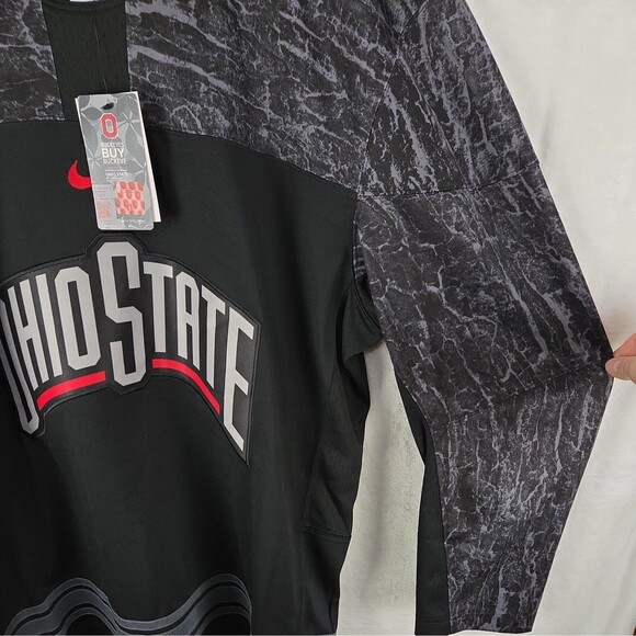 Nike Ohio State Buckeyes Black Ice Hockey Jersey Blank Size XL NWT - Picture 2 of 9